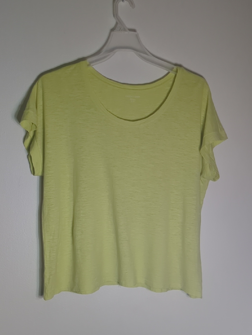 Eileen Fisher Women's Shirt Butter Yellow Quiet Luxury Hemp Organic Cotton XL